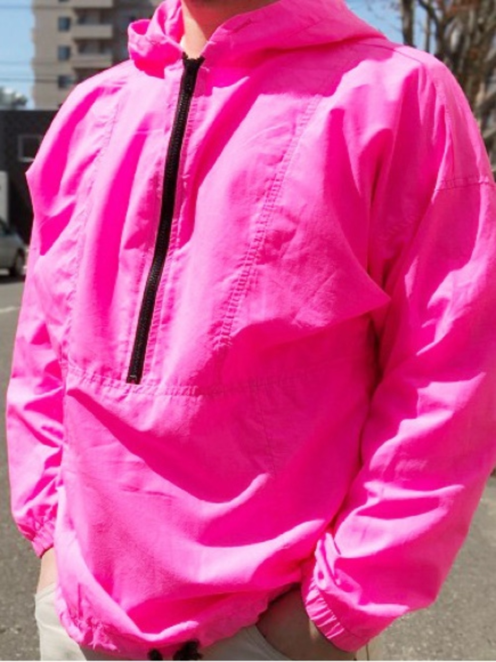90’s Wave Neon Pink Shell Windbreaker